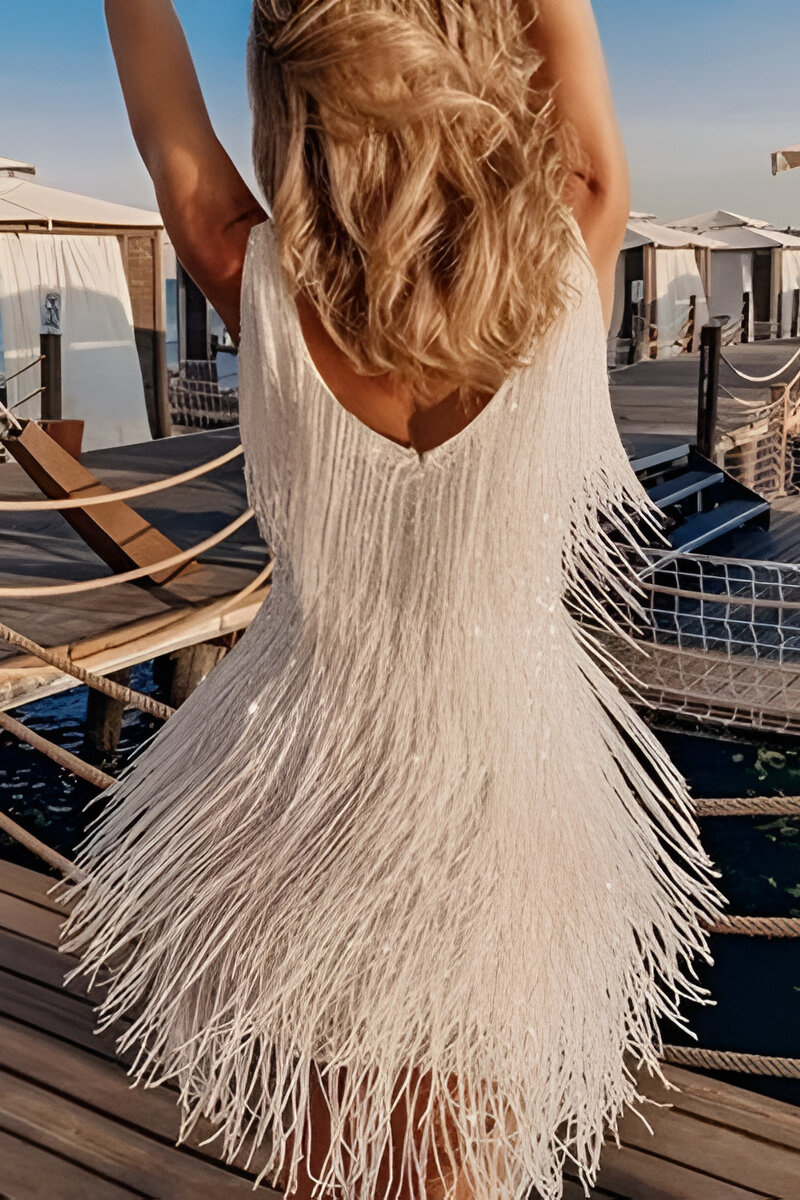 NORVIAS | Chic Sparkling Tassel Dress